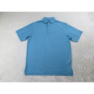 FootJoy Polo Shirt Mens Medium Blue Striped Performance Lightweight Golf*